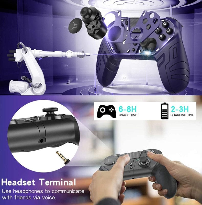 TurboGrip Wireless Gaming Controller Hall Effect Anti - Drift 4 Paddles PS4 PS5 PC Switch Android iOS - Quincelle.co
