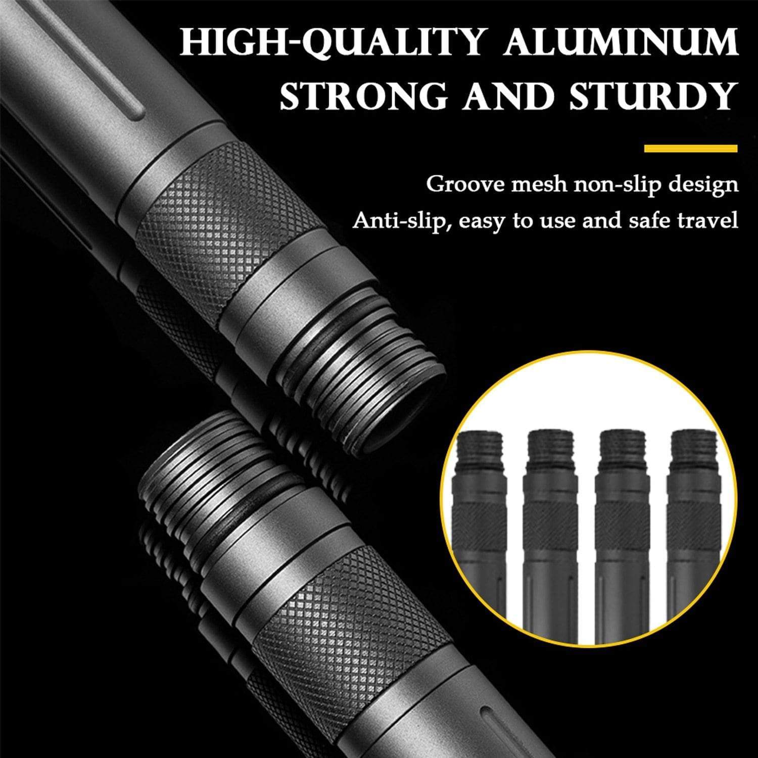 Heavy Duty Collapsible Walking Stick - Best Multifunctional Trekking Hik... — View 8