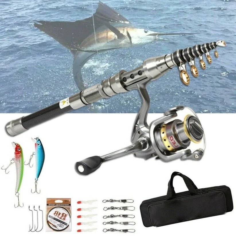 Carbon Fiber Telescopic Fishing Rod & Reel Combo – 12+1BB Spinning Reel,... — View 3