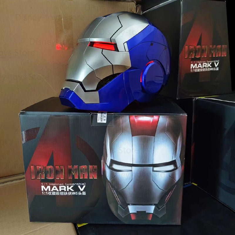 Iron Man MK5 MK50 Voice Control Cosplay Helmet 11 - Servo LED 1:1 Scale Wearable Prop Adults Silver Gold - Quincelle.co