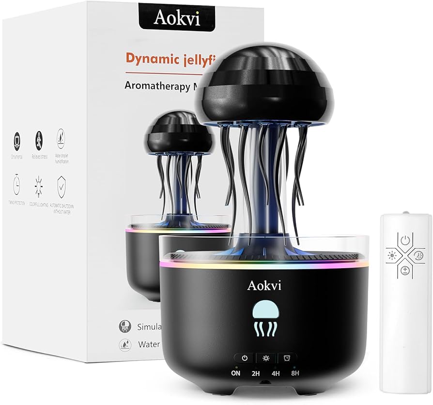 Jellyfish Essential Oil Diffuser | 250ML Ultrasonic Humidifier with 7 - Color LED - Quincelle.co