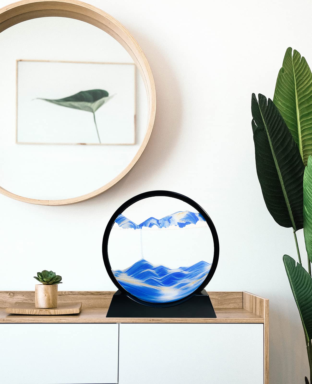 Kinetic Moving Sand Art Picture | Liquid Motion Glass Frame Desktop Decor - Quincelle.co
