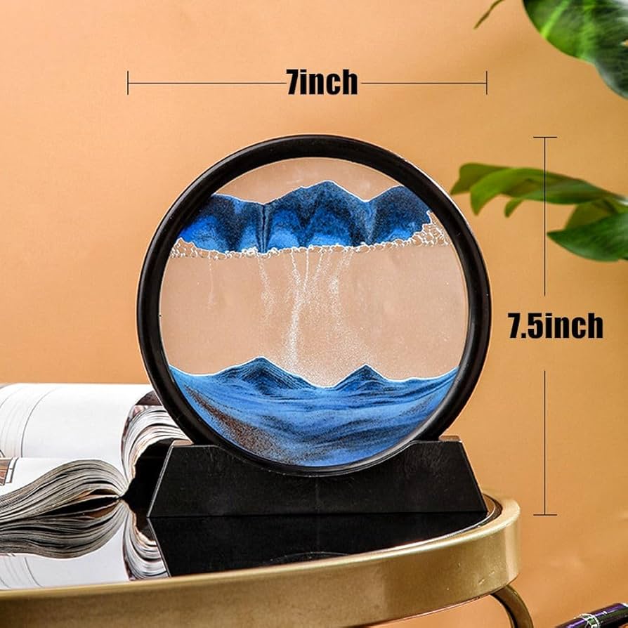 Kinetic Moving Sand Art Picture | Liquid Motion Glass Frame Desktop Decor - Quincelle.co
