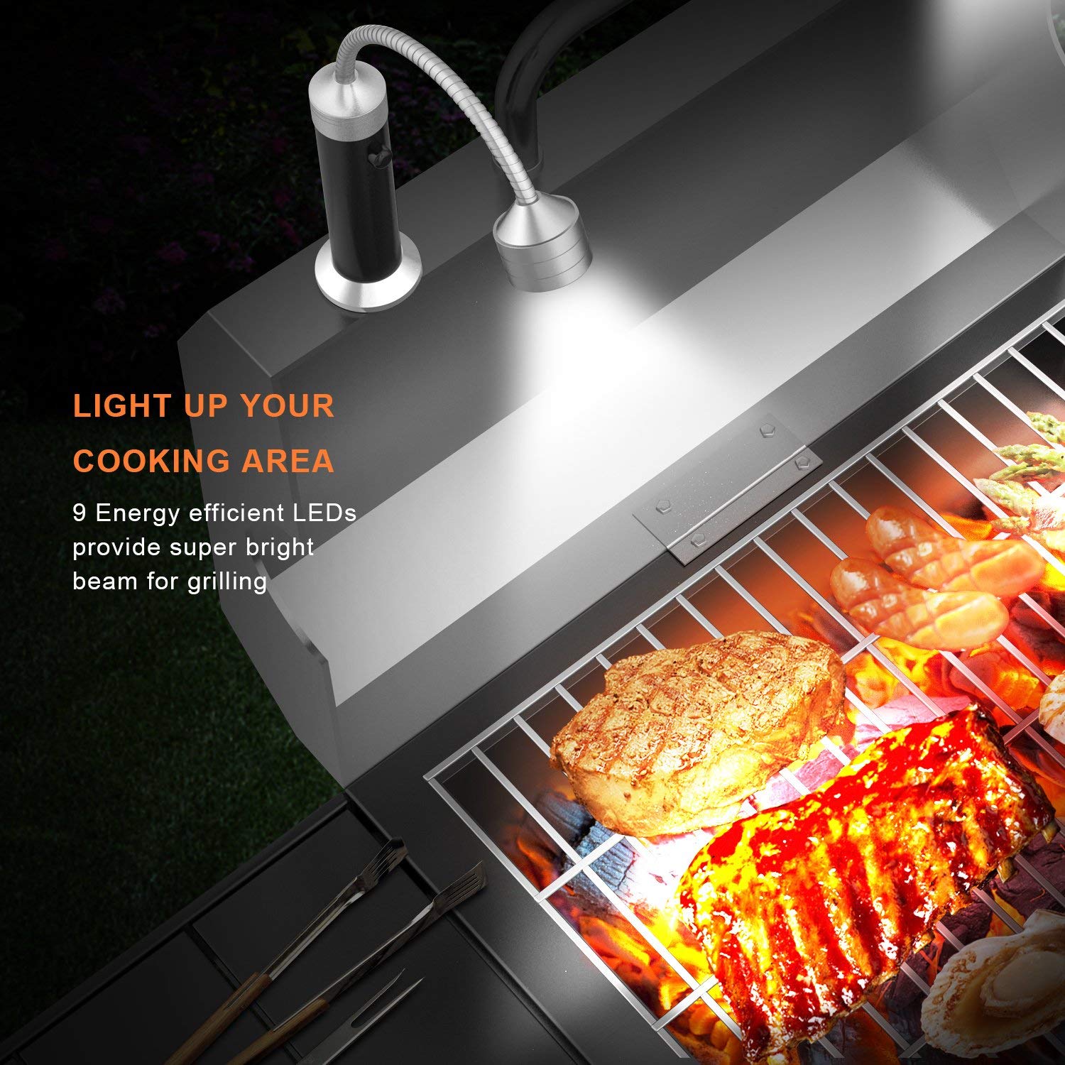 Magnetic BBQ Grill Light | 360° Flexible LED Outdoor Barbecue Lamp - Quincelle.co