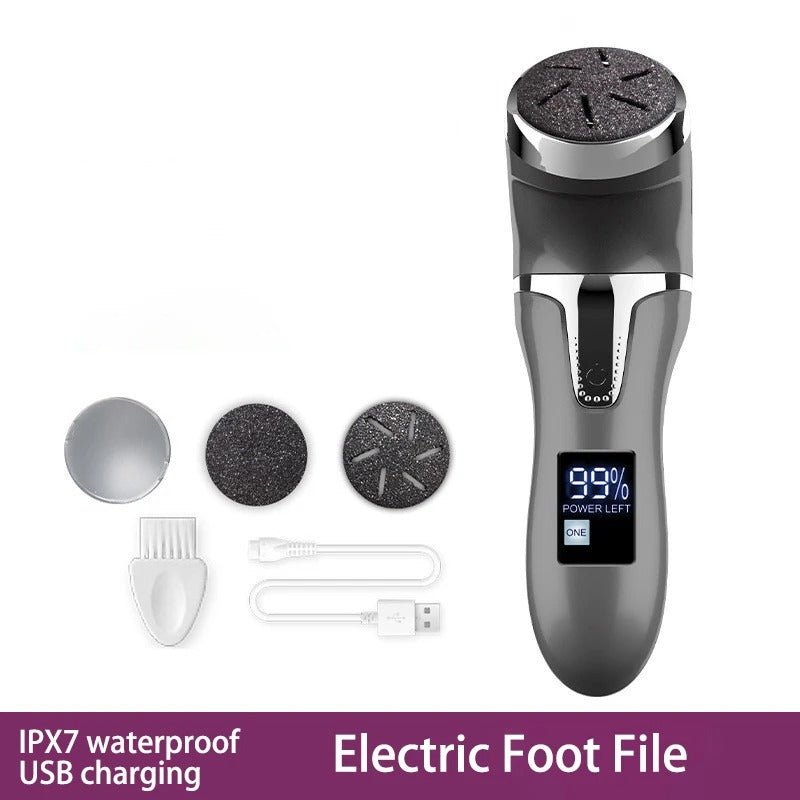 Professional Electric Foot Callus Remover – 3 Roller Heads, 2 - Speed, IPX6 Waterproof, USB Rechargeable - Quincelle.co