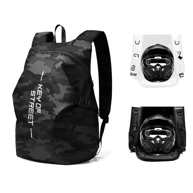 Motorcycle Backpack: Waterproof, Large Capacity, Full Helmet Bag - Quincelle.co