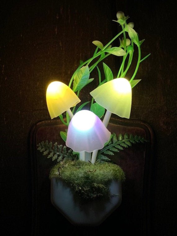 Mushroom Table Lamp with Touch Dimming | LED Bedroom Desk Night Light - Quincelle.co
