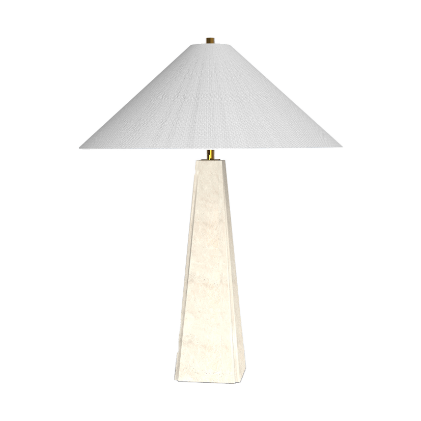 Nordic Wabi - Sabi Table Lamp Natural Stone Base Linen Shade Minimalist Japandi Bedside Desk Light - Quincelle.co