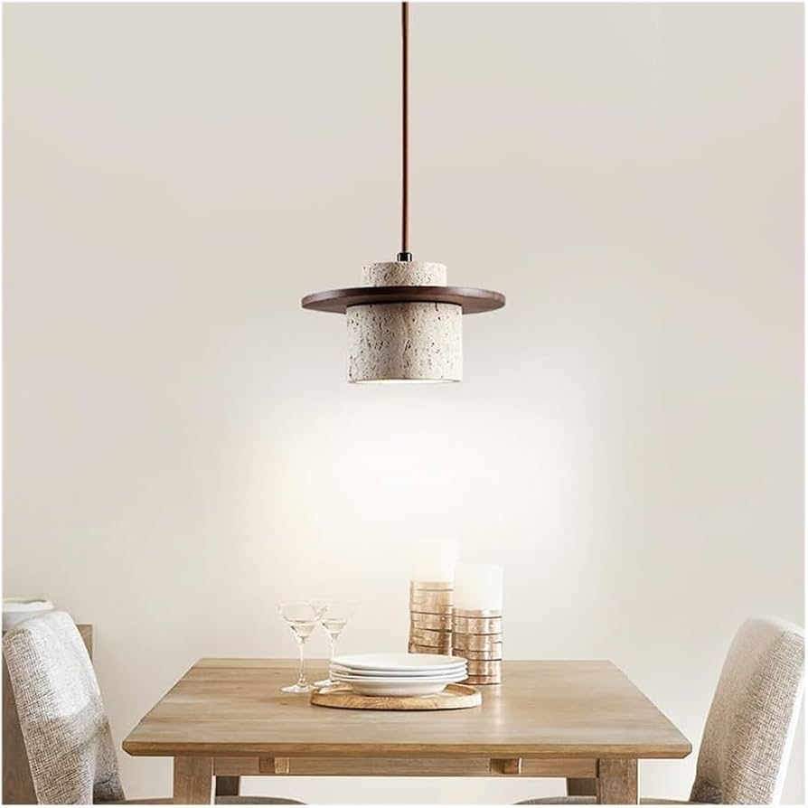 Nordic Wabi - Sabi Table Lamp Natural Stone Base Linen Shade Minimalist Japandi Bedside Desk Light - Quincelle.co