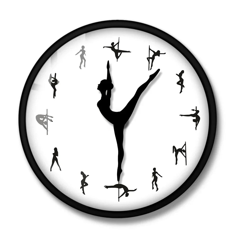 Pole Dancing Decorative Wall Clock – Stylish Silent Wall Art for Dance Rooms - Quincelle.co