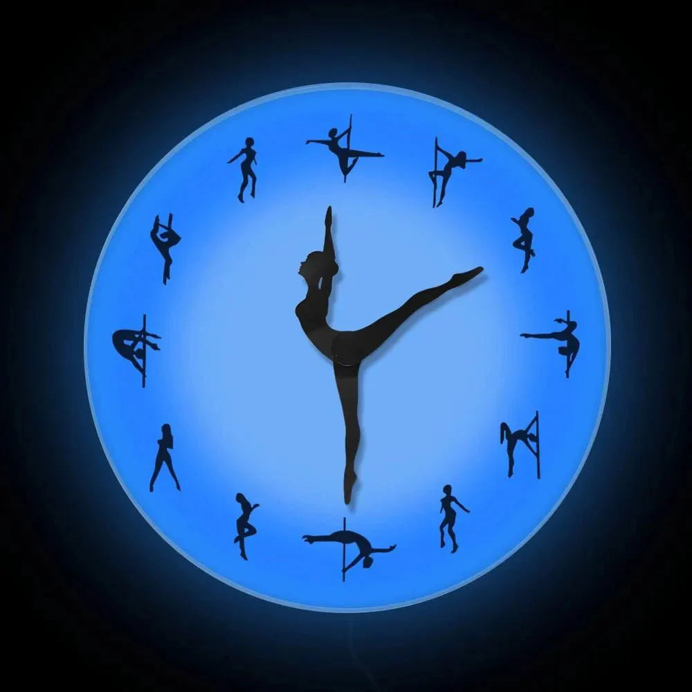 Pole Dancing Decorative Wall Clock – Stylish Silent Wall Art for Dance Rooms - Quincelle.co