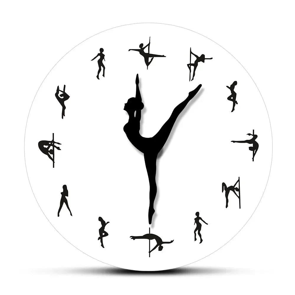 Pole Dancing Decorative Wall Clock – Stylish Silent Wall Art for Dance Rooms - Quincelle.co