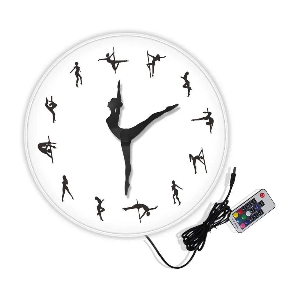Pole Dancing Decorative Wall Clock – Stylish Silent Wall Art for Dance Rooms - Quincelle.co