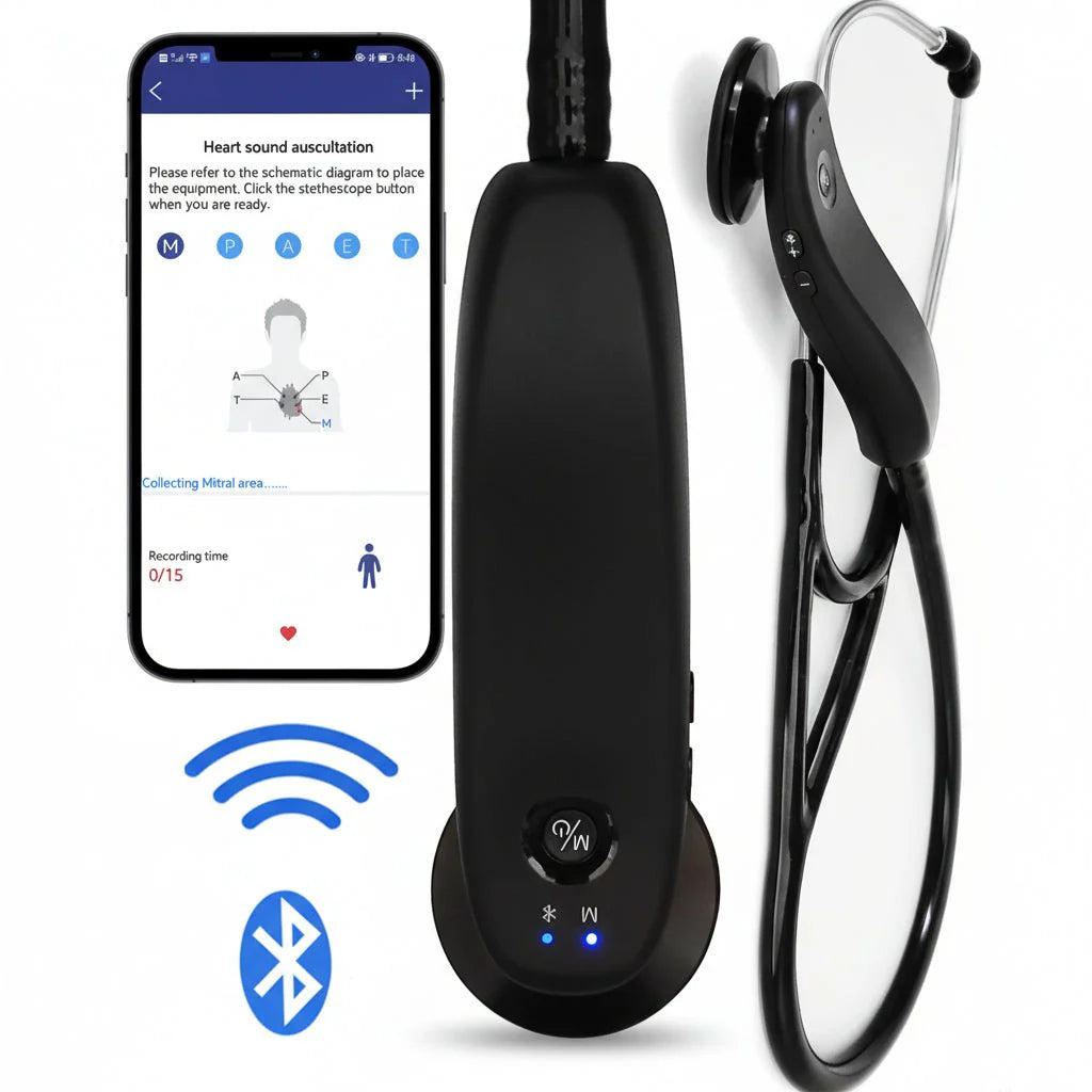 Premium Bluetooth Digital Stethoscope – Wireless 40x Amplified Sound with OLED Display - Quincelle.co