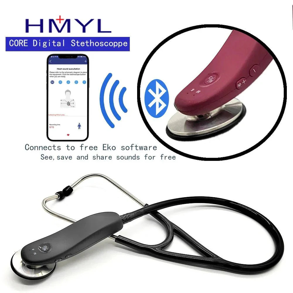 Premium Bluetooth Digital Stethoscope – Wireless 40x Amplified Sound with OLED Display - Quincelle.co