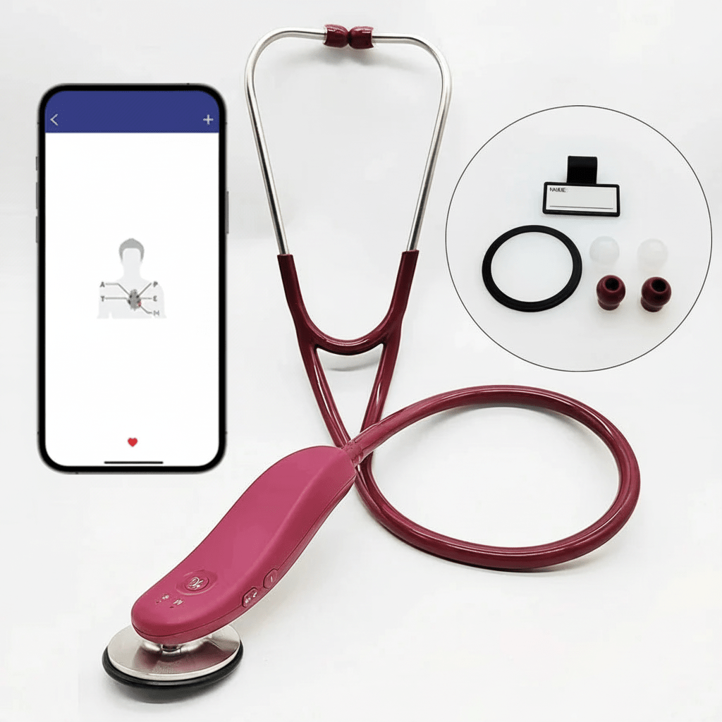 Premium Bluetooth Digital Stethoscope – Wireless 40x Amplified Sound with OLED Display - Quincelle.co