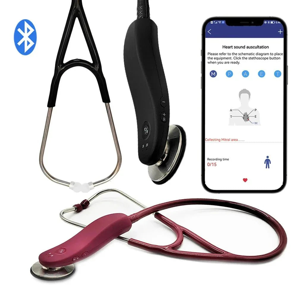 Premium Bluetooth Digital Stethoscope – Wireless 40x Amplified Sound with OLED Display - Quincelle.co