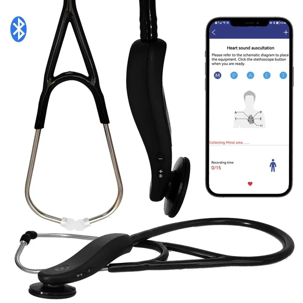 Premium Bluetooth Digital Stethoscope – Wireless 40x Amplified Sound with OLED Display - Quincelle.co