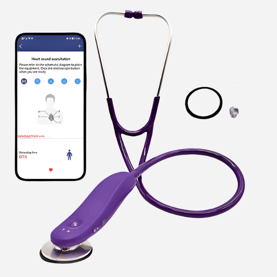 Premium Bluetooth Digital Stethoscope – Wireless 40x Amplified Sound with OLED Display - Quincelle.co