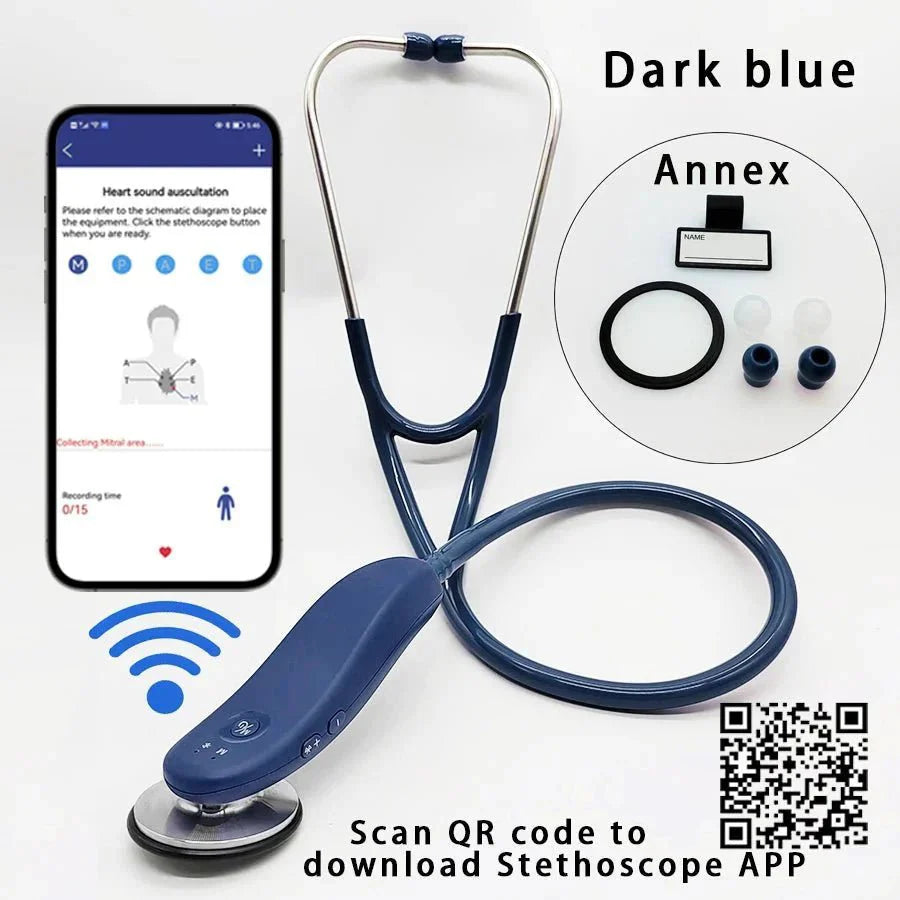Premium Bluetooth Digital Stethoscope – Wireless 40x Amplified Sound with OLED Display - Quincelle.co
