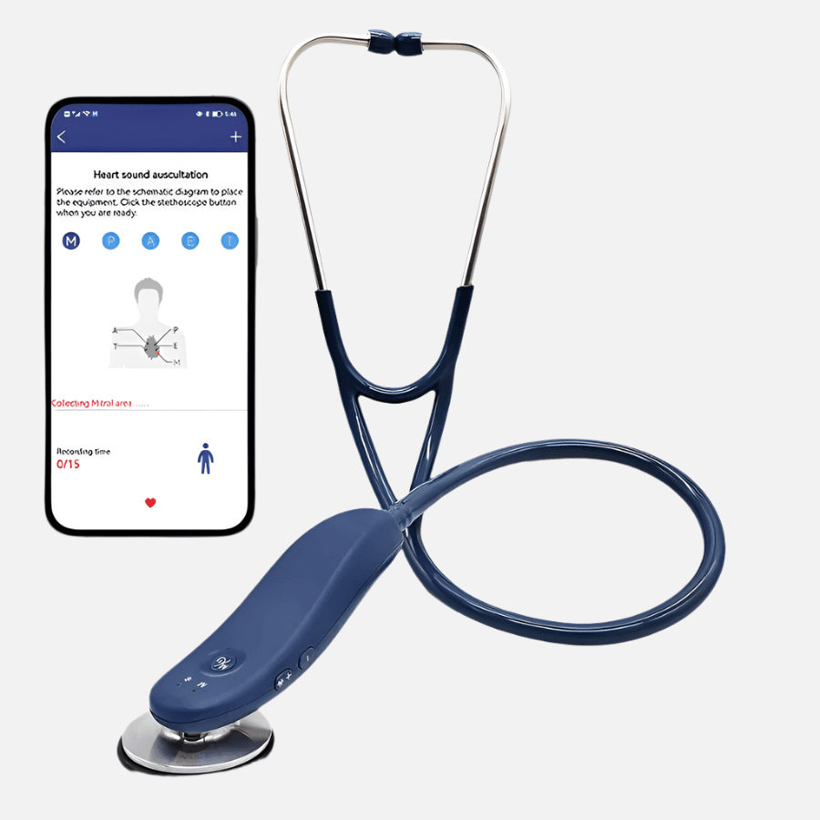 Premium Bluetooth Digital Stethoscope – Wireless 40x Amplified Sound with OLED Display - Quincelle.co