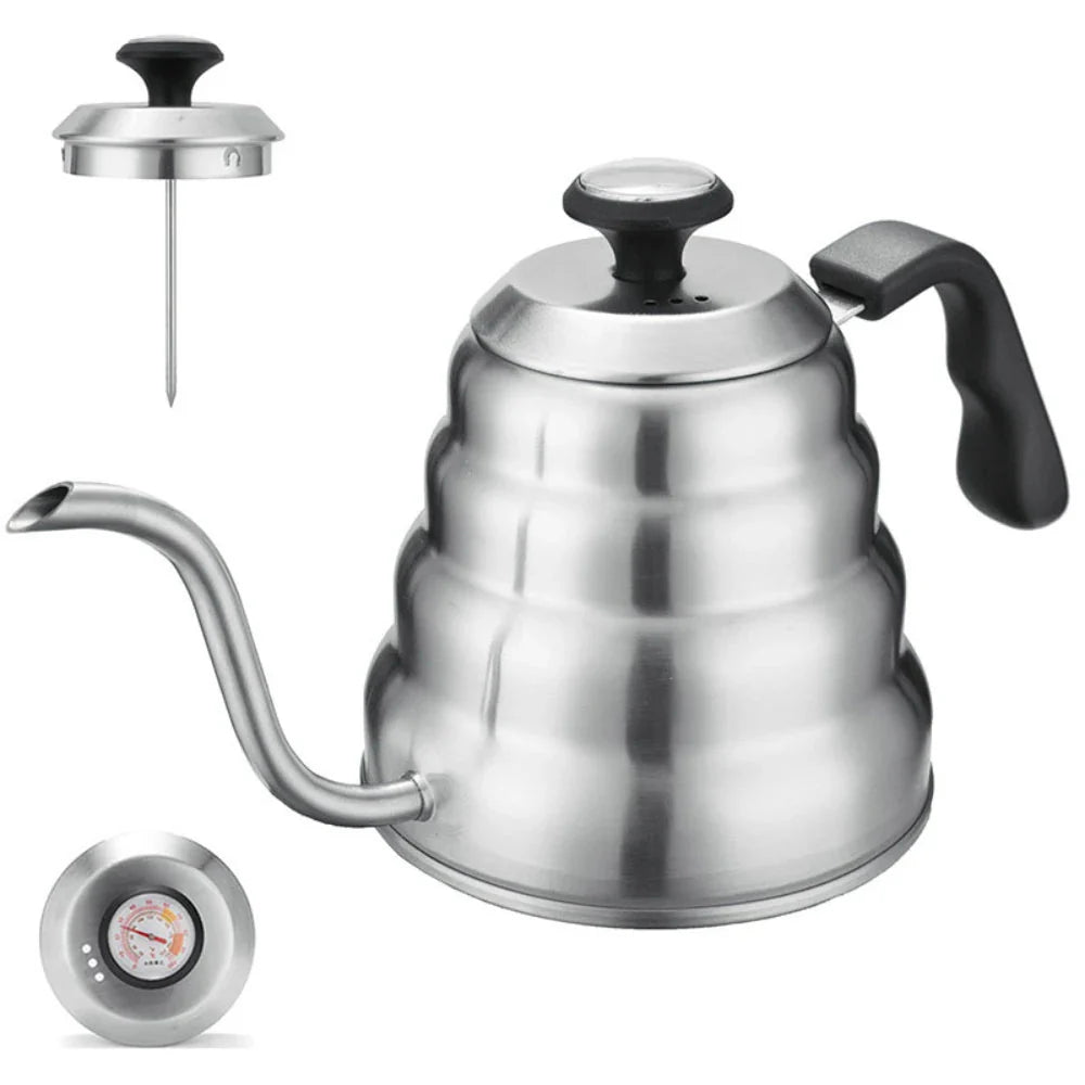 Professional 1L/1.2L Gooseneck Stainless Steel Pour Over Coffee Kettle – 2026 Edition - Quincelle.co