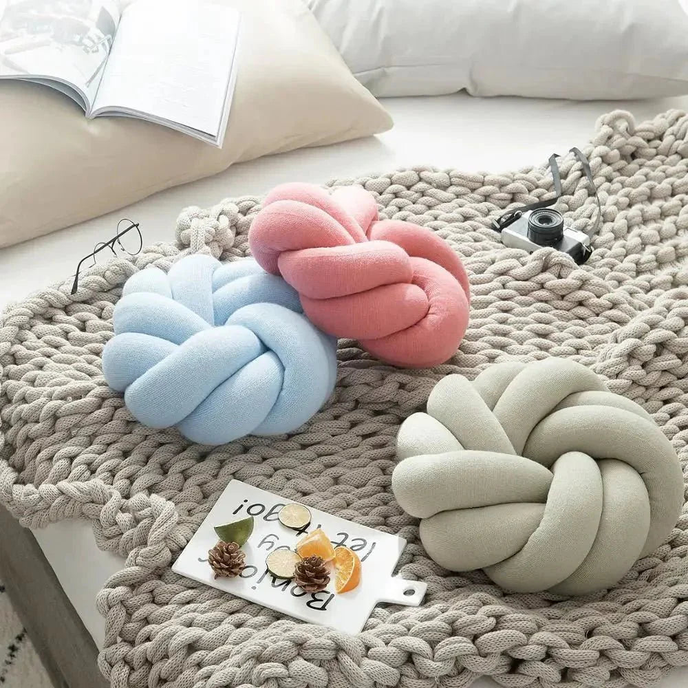 Regina Cotton DIY Hand Knot Back Cushion – Cozy Decorative Lumbar Pillow - Quincelle.co