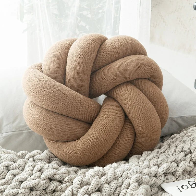 Regina Cotton DIY Hand Knot Back Cushion – Cozy Decorative Lumbar Pillow - Quincelle.co