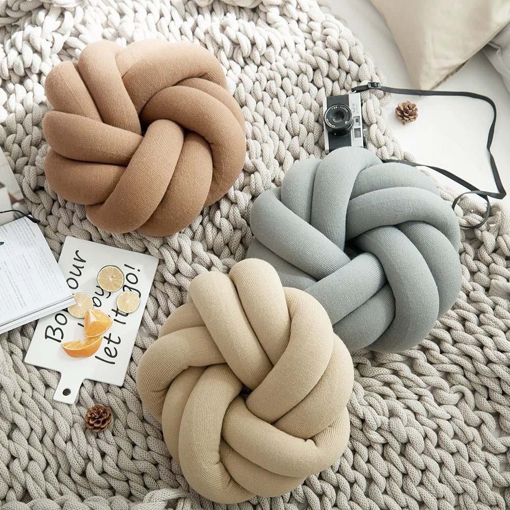Regina Cotton DIY Hand Knot Back Cushion – Cozy Decorative Lumbar Pillow - Quincelle.co