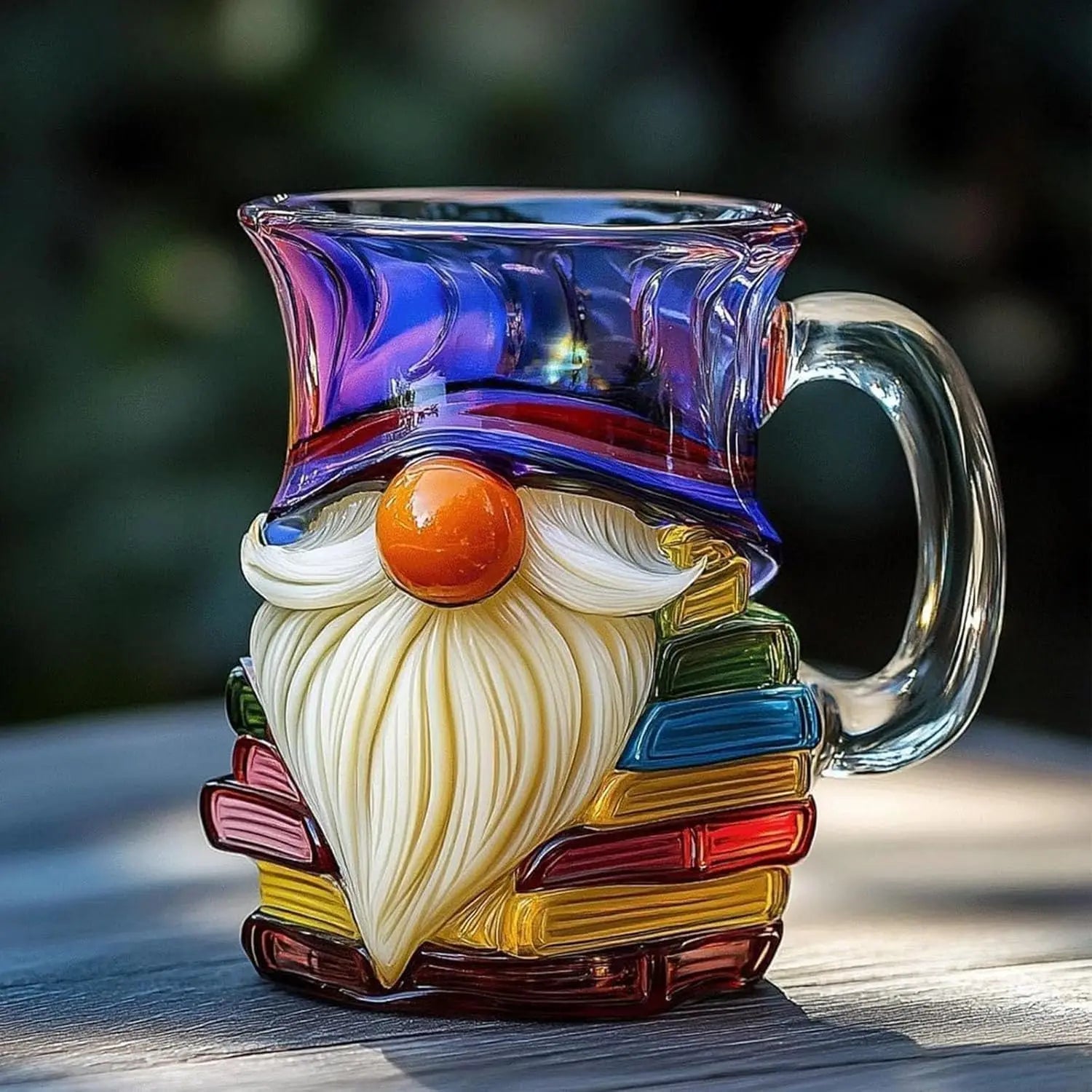 Handmade 3D Glass Book Mug – Artistic Painted Book Stack Coffee Tea Cup ... — View 8