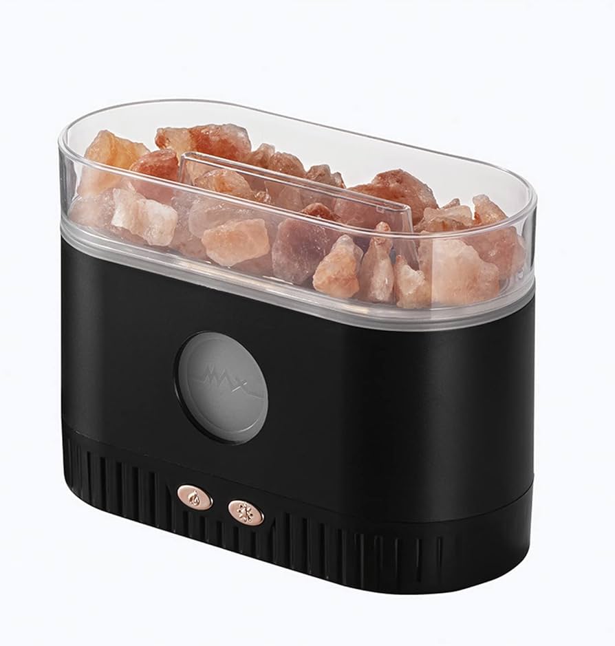 Salt Lamp Diffuser 3 - in - 1 Himalayan Crystal Humidifier Aromatherapy Essential Oil Night Light 360ml LED Pink - Quincelle.co