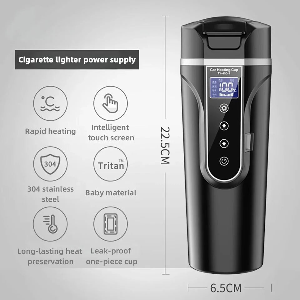 Self - Heating Smart Coffee Mug Temperature Control LED Display USB - C Rechargeable - Quincelle.co