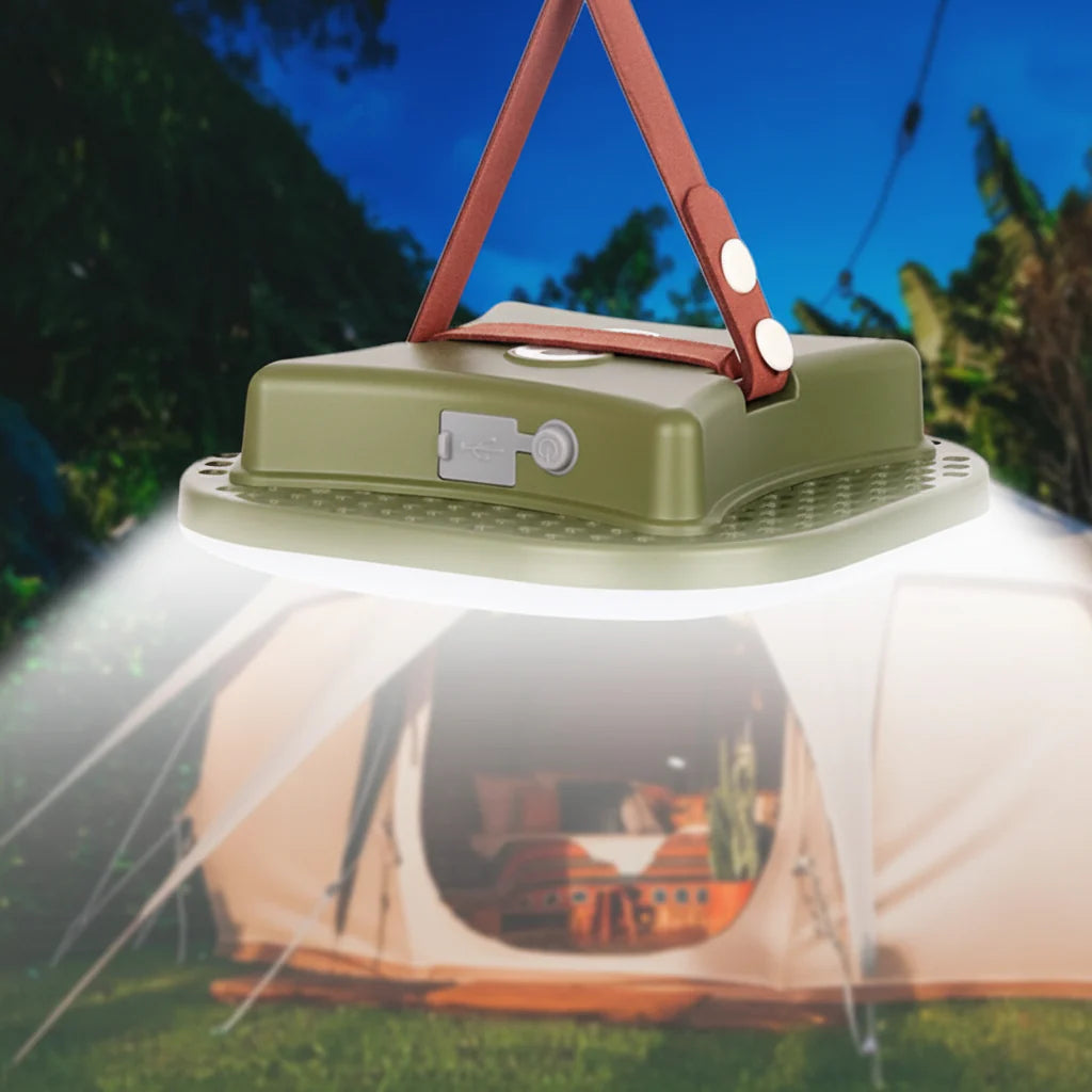 Solar Camping Lantern Rechargeable LED with Power Bank 10000mAh Collapsible Waterproof USB - Quincelle.co