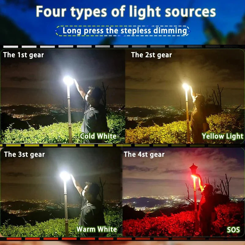 Solar Camping Lantern Rechargeable LED with Power Bank 10000mAh Collapsible Waterproof USB - Quincelle.co