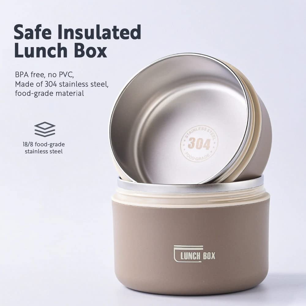 Stainless Steel Thermal Insulated Lunch Box 3 - Tier Stackable 43oz BPA - Free Vacuum Bento Box Lunch Bag - Quincelle.co