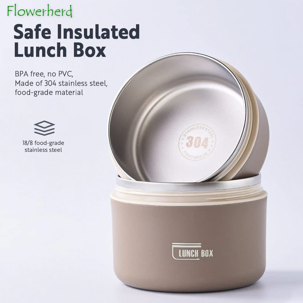 Stainless Steel Thermal Insulated Lunch Box 3 - Tier Stackable 43oz BPA - Free Vacuum Bento Box Lunch Bag - Quincelle.co