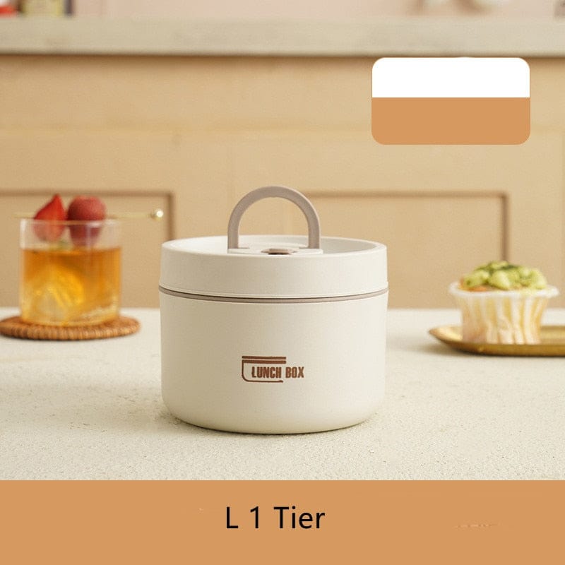 Stainless Steel Thermal Insulated Lunch Box 3 - Tier Stackable 43oz BPA - Free Vacuum Bento Box Lunch Bag - Quincelle.co