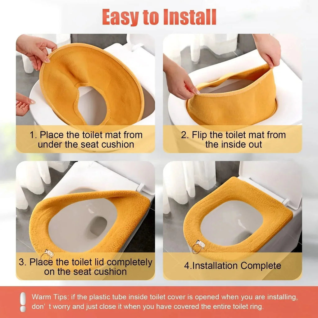 Thicker Bathroom Toilet Seat Cover Pads - Soft Warmer Toilet Seat Cushion - Quincelle.co