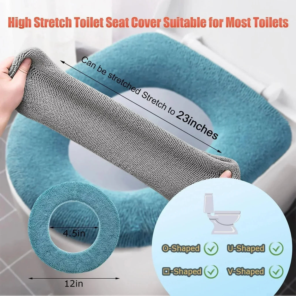 Thicker Bathroom Toilet Seat Cover Pads - Soft Warmer Toilet Seat Cushion - Quincelle.co