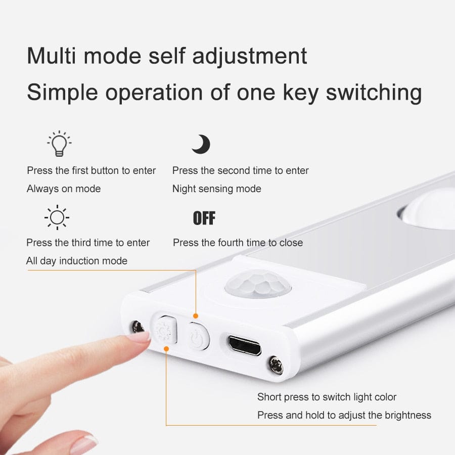 Ultra - Thin LED USB Motion Rechargeable Sensor Night Lights - Quincelle.co
