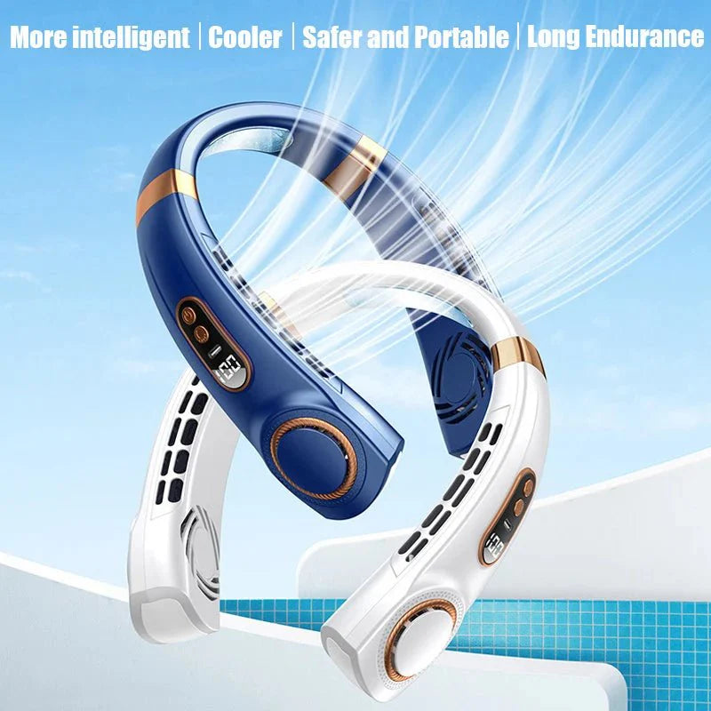 Wearable Neck Air Conditioner Fan USB - C Rechargeable Bladeless Hands - Free Personal Cooling - Quincelle.co