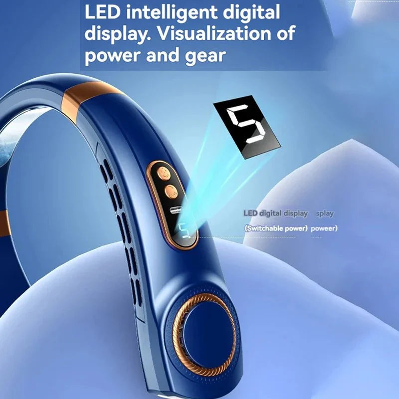 Wearable Neck Air Conditioner Fan USB - C Rechargeable Bladeless Hands - Free Personal Cooling - Quincelle.co