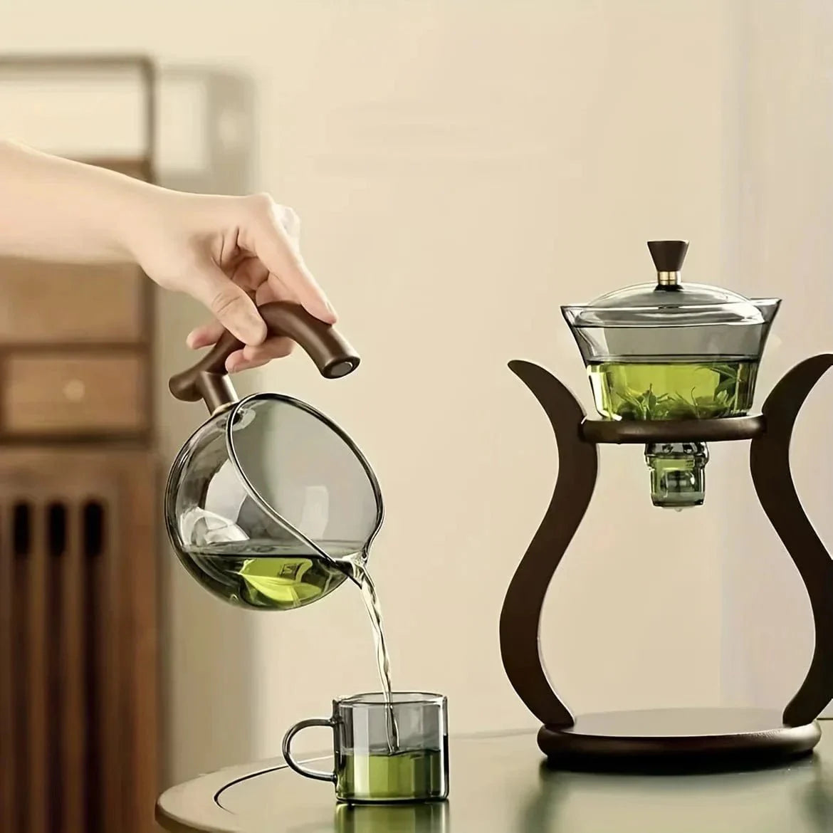 ZenFlow™ Chinese Glass Tea Set | Premium Magnetic Switch Infuser Teapot - Quincelle.co